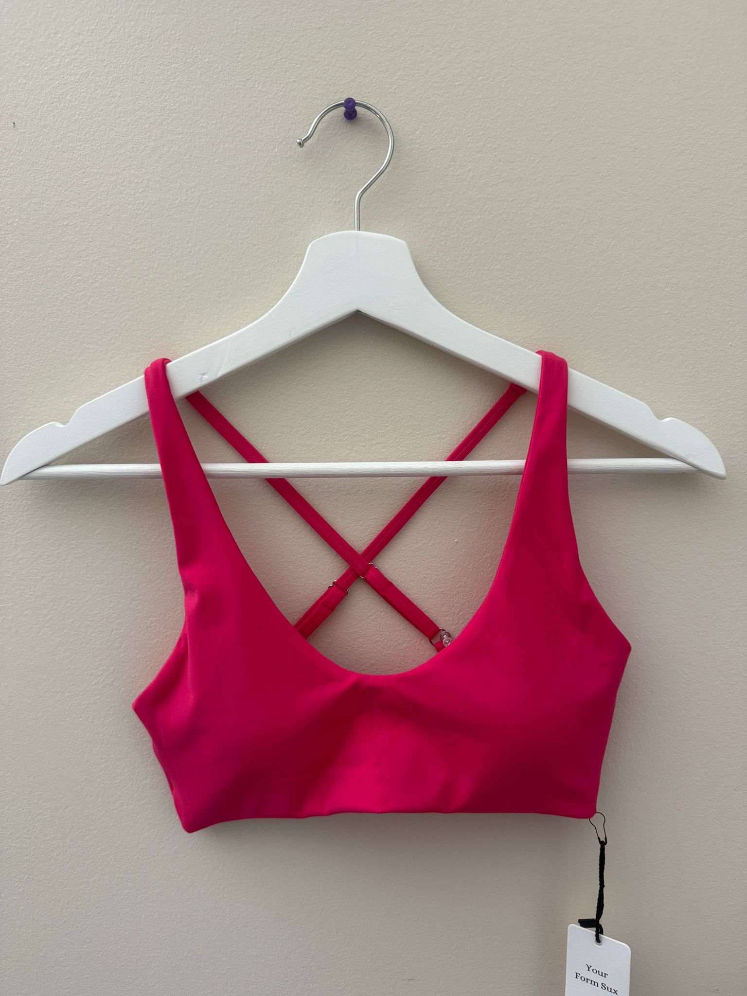 Wide Strap Sports Bra – Fuchsia Pink