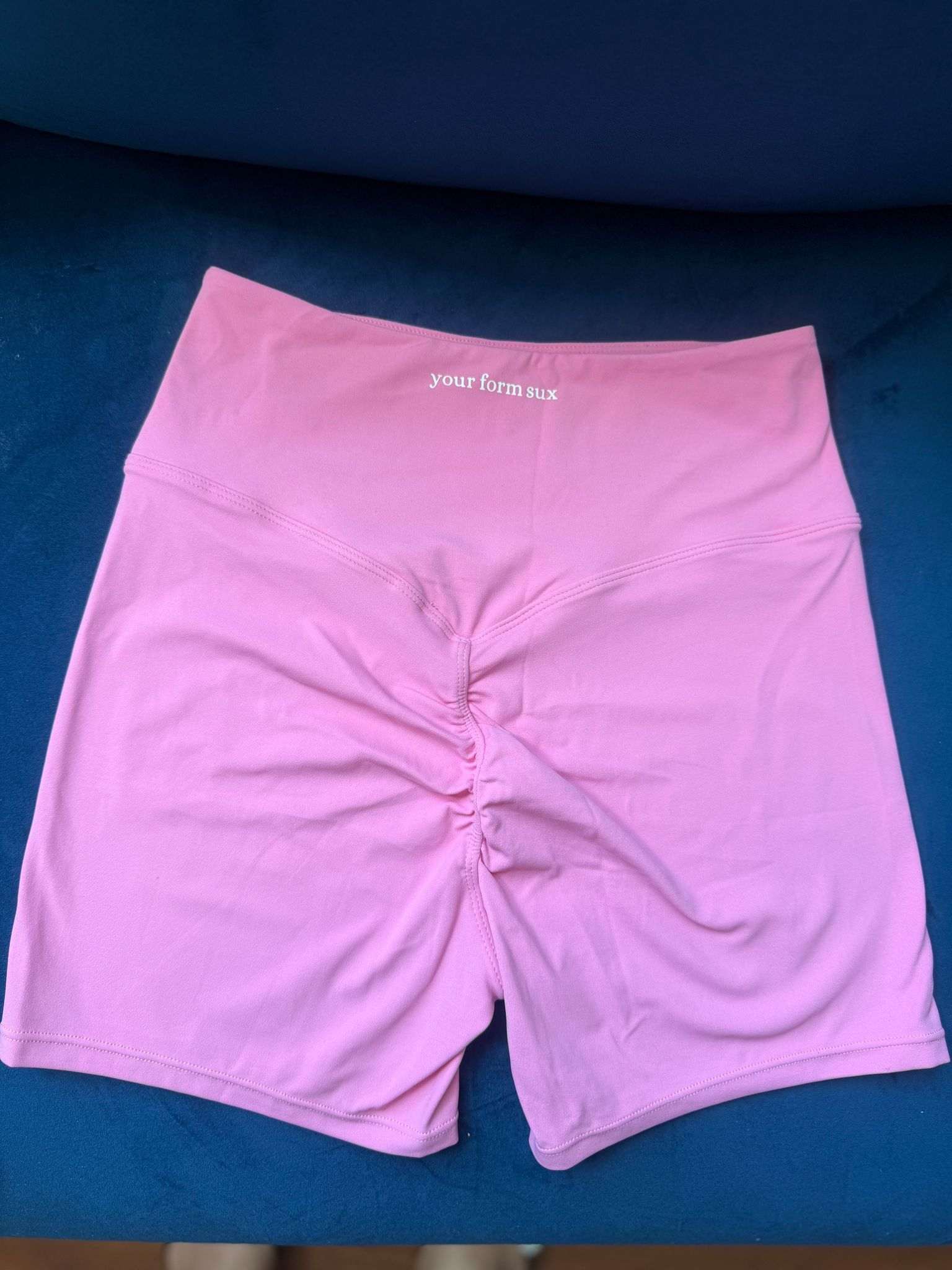 High-Waist Workout Shorts – Pink